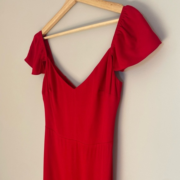 NEW Reformation Baxley Midi Dress in Cherry Red | size 4 - Picture 9 of 15